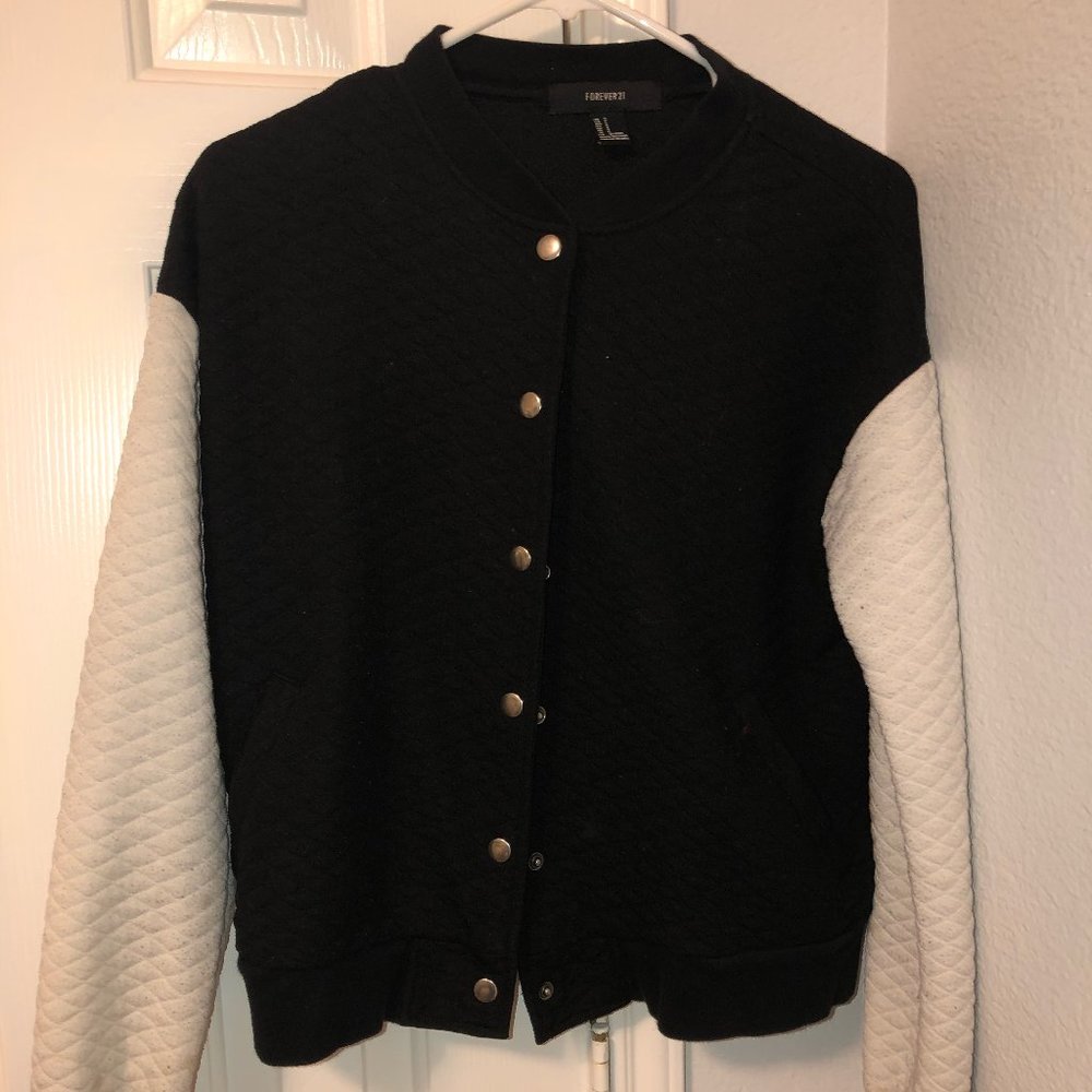 Forever 21 Black and White Jacket - Small